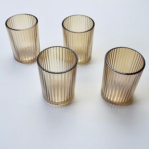 DECOR | Set of 4 champagne shimmer glass candle votives